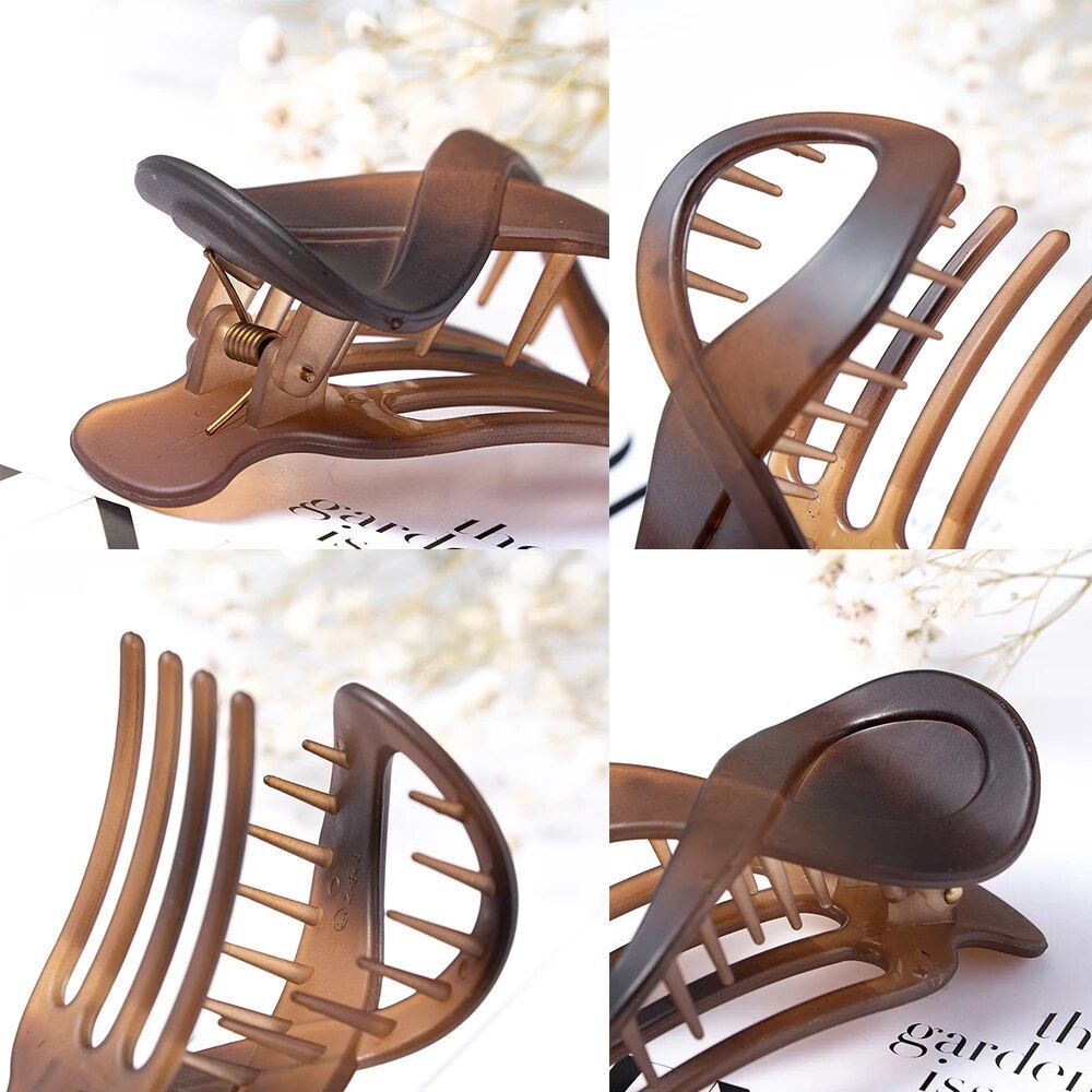 elegant geometric hair claw clip seamless plastic duckbill for women