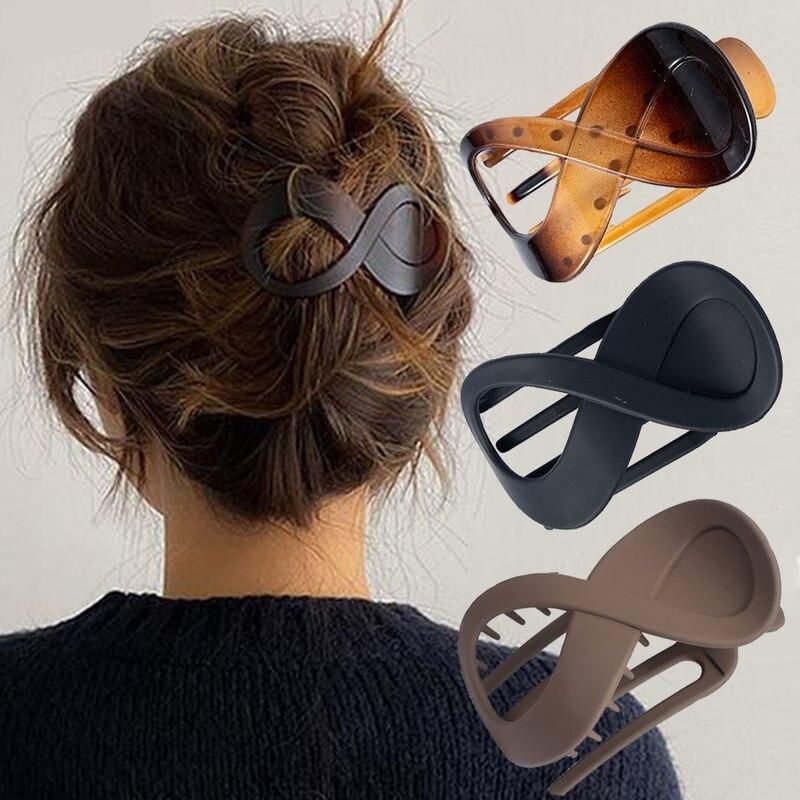elegant geometric hair claw clip seamless plastic duckbill for women