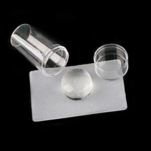 transparent silicone nail art stamper with scraper