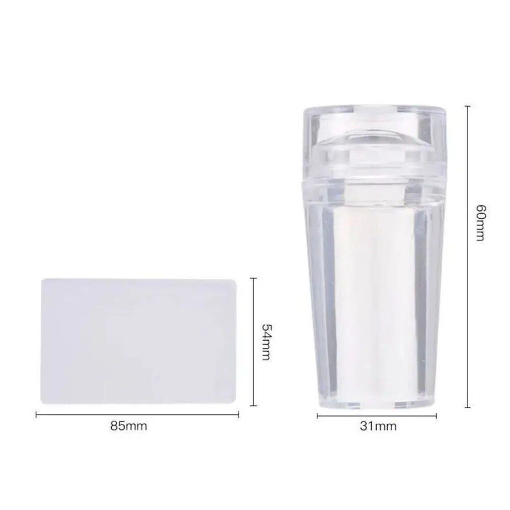 transparent silicone nail art stamper with scraper