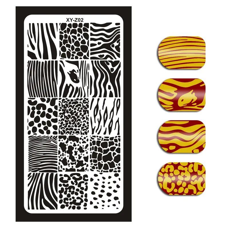 chic newspaper & animal print nail art stamping plates