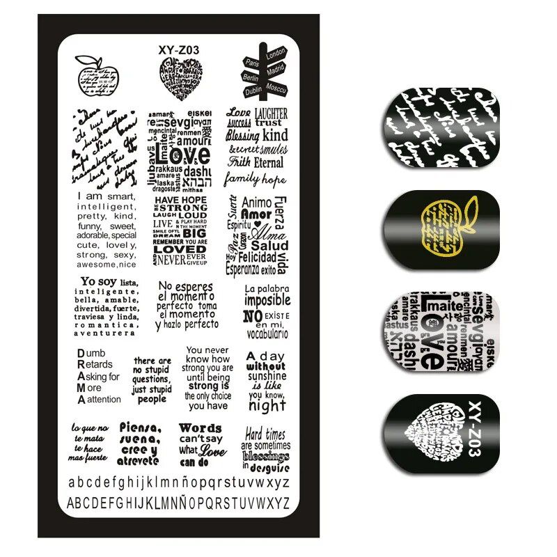 chic newspaper & animal print nail art stamping plates