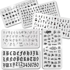 stainless steel nail art stamping plate abstract face & exotic designs