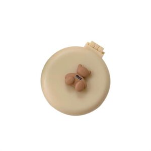 charming mini bear portable hairbrush: foldable, anti static & gentle on hair