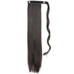 premium long straight synthetic clip in ponytail extension