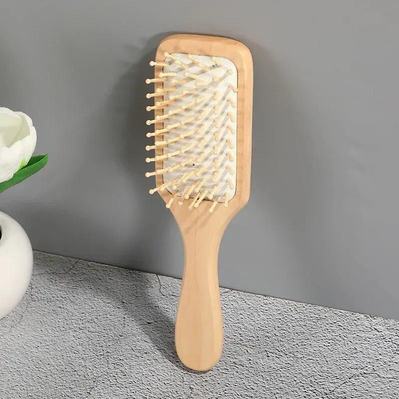 professional bamboo air cushion hairbrush for scalp massage & hair care
