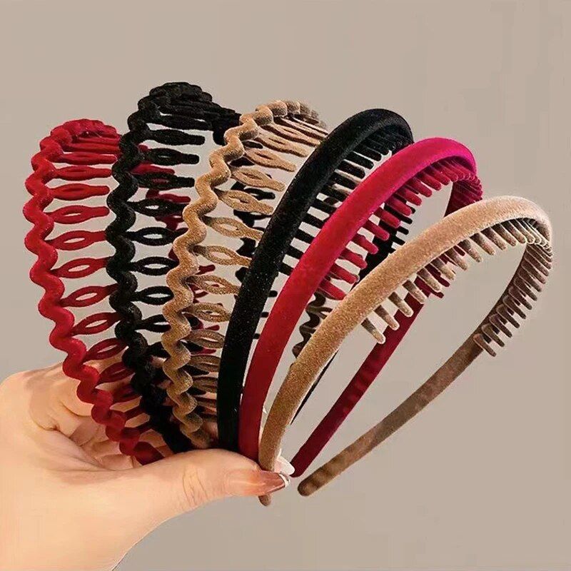 velvet winter hairband anti slip, fashion flocking headwear for women