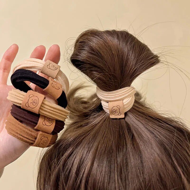 chic elastic hair bands for women 5pcs fashionable scrunchie set for all seasons
