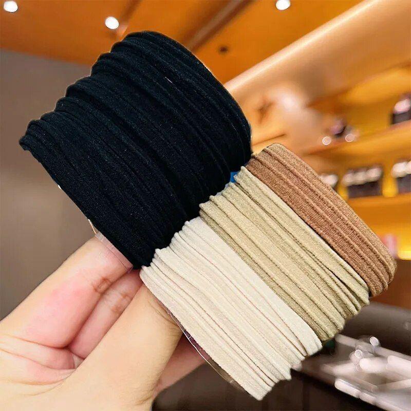 chic elastic hair bands for women 5pcs fashionable scrunchie set for all seasons