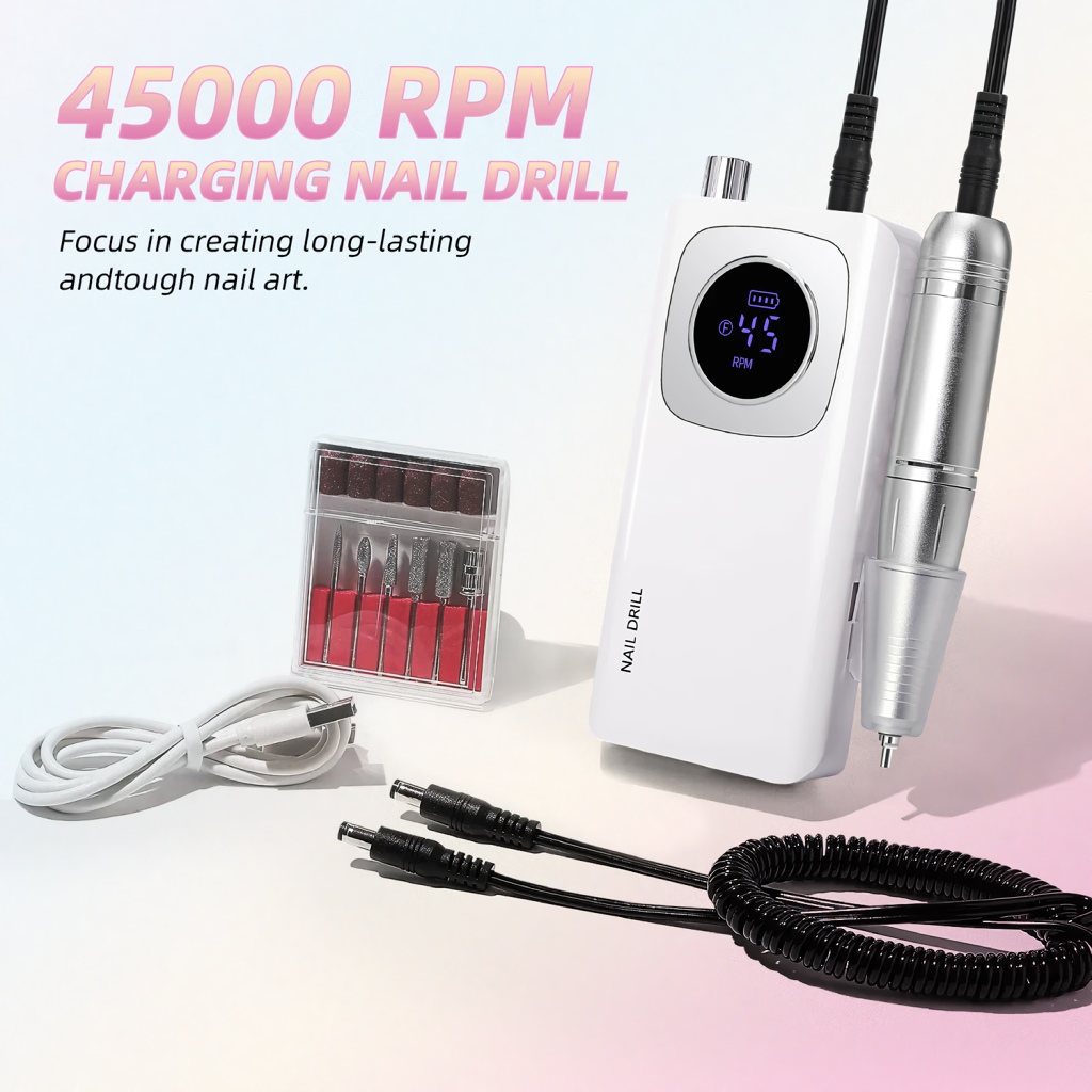 professional high speed rechargeable nail drill machine with lcd screen