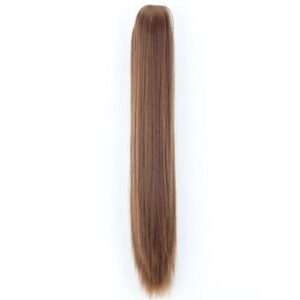 24 inch heat resistant straight synthetic ponytail clip on long hair extension for women