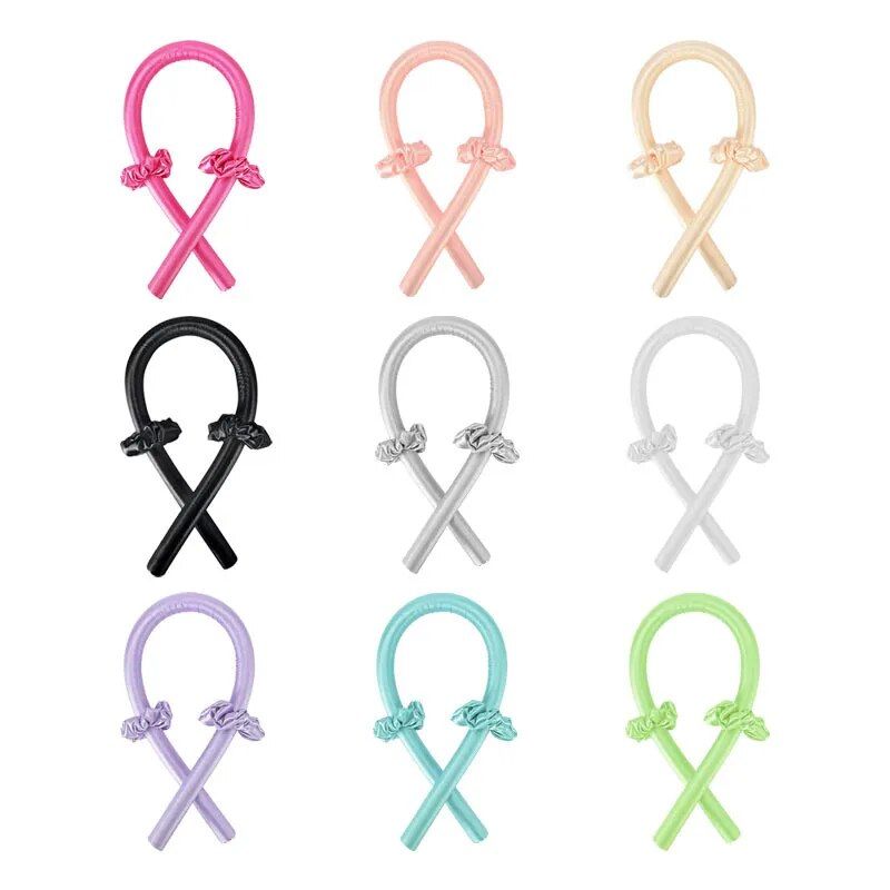 effortless heatless hair curling rod silk ribbon headband for natural curls